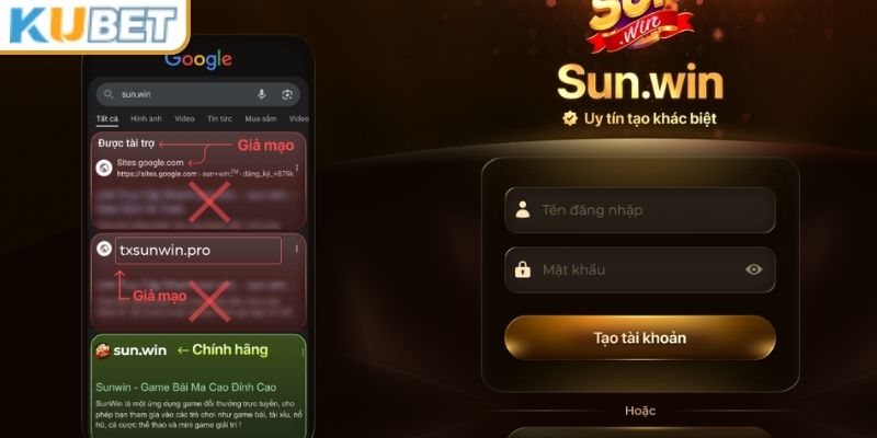 Nhận diện trang Sunwin chính thống và giả mạo